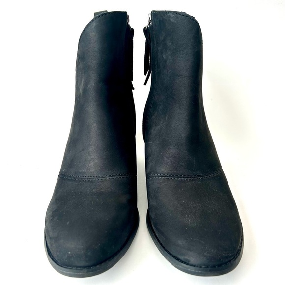 TOMS Sutton Wedge Ankle Bootie Black Leather Size 9 - Picture 6 of 14